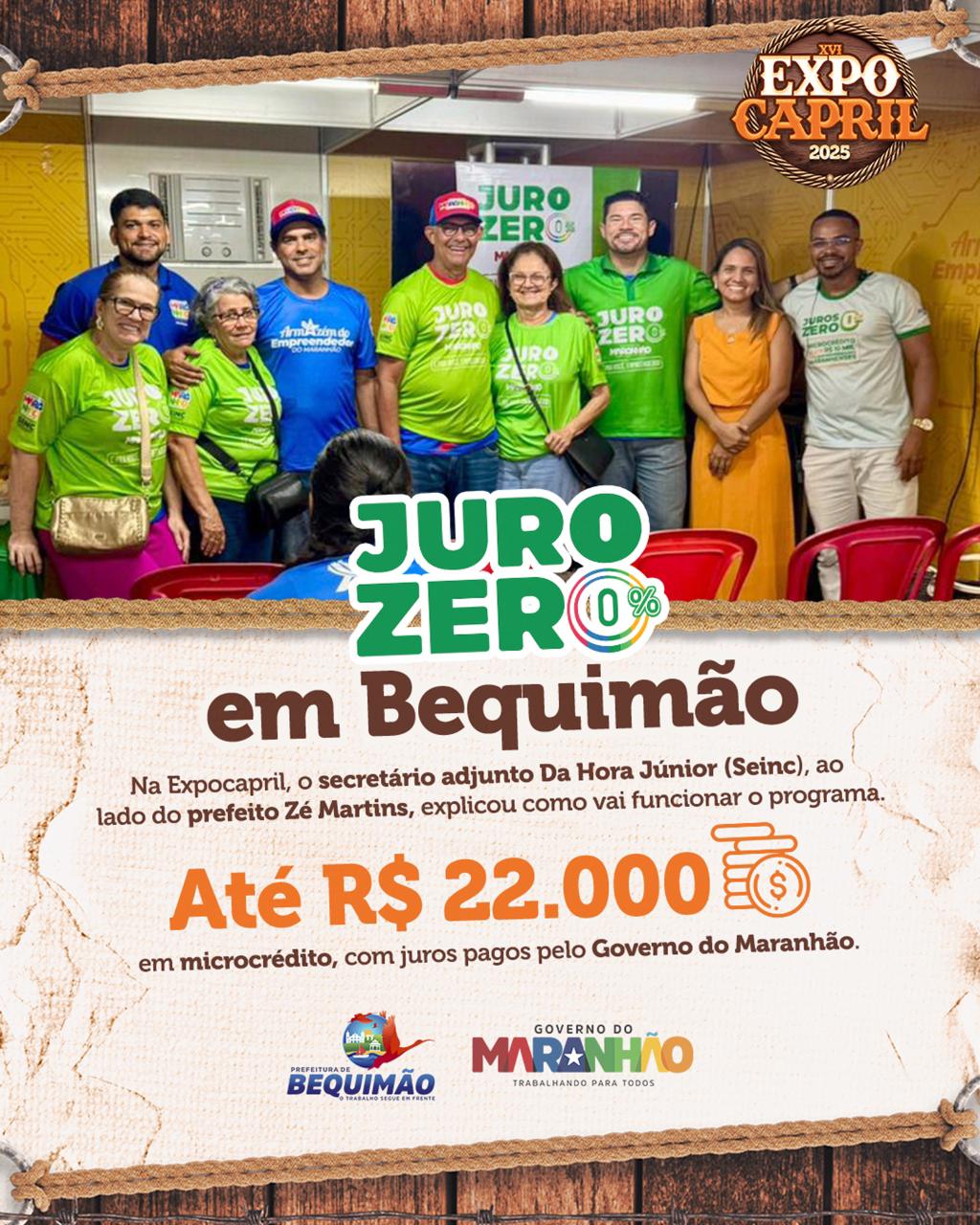 Programa que garante até R$ 22 mil de crédito, sem juros, é apresentado pela Seinc e Prefeitura de Bequimão, na Expocapril